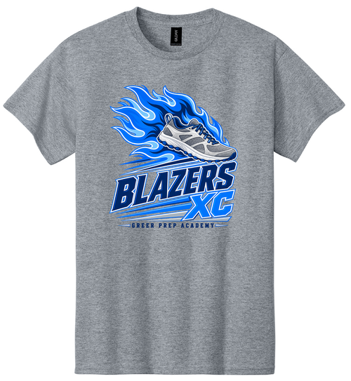 Greer Prep Blazers XC tee, sport grey